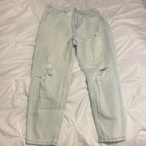 Straight leg light washed jeans